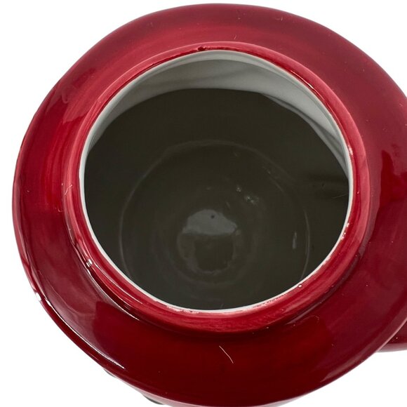 Fitz And Floyd Snack Therapy Snowman Teapot Cup Set Vintage Red Black with Box - Picture 9 of 14